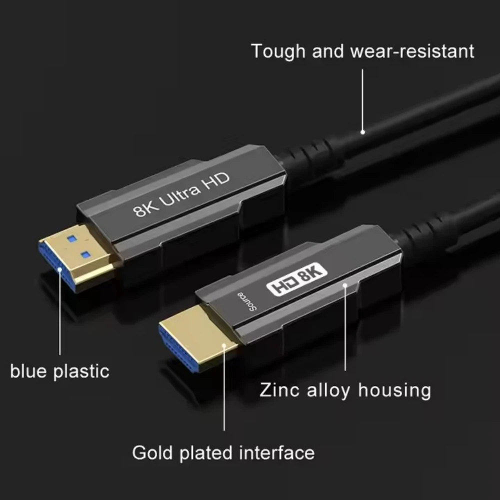 HDMI 20M/30M Optical Fiber 8K 60Hz HDMI 2.1 Cable 48Gbps 4K 120Hz 144Hz eARC HDR HDCP 2.2 2.3 for HDTV PS5 Blu-Player Xbox PC TV