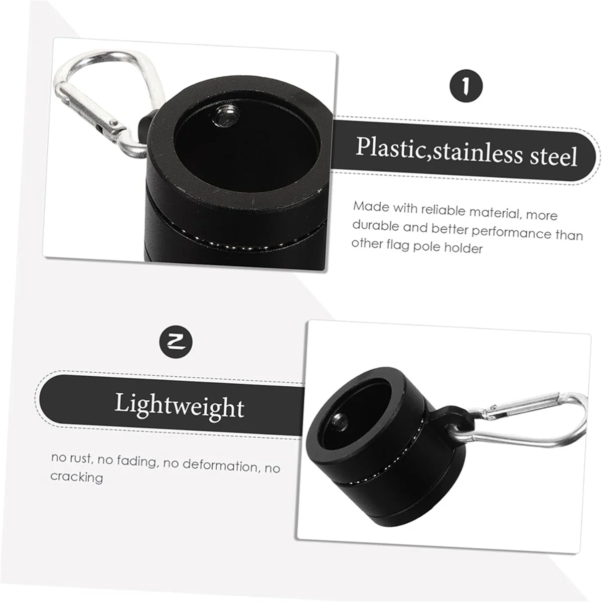 

New 8Pcs Plastic Flag Pole Rings with Bearings 360 Degree Rotating Anti Wrap Flag Mounting Ring for 0.76-1.0In Flag Pole,A