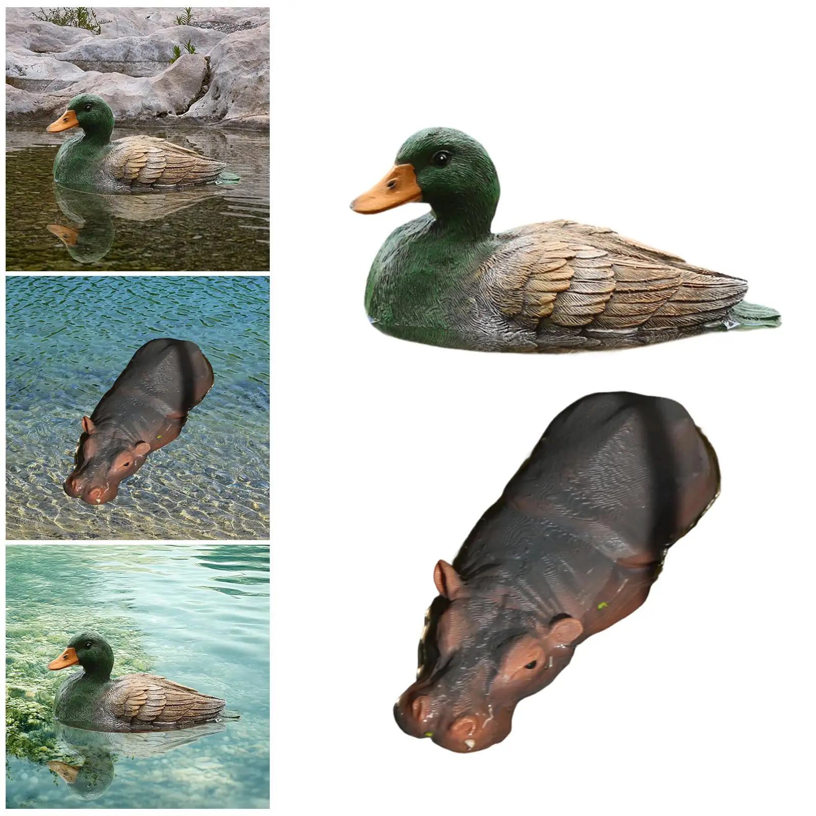 

Плавающая статуя утки из смолы, реалистичное украшение для пруда, уличное украшение в виде животного для садового фонтана