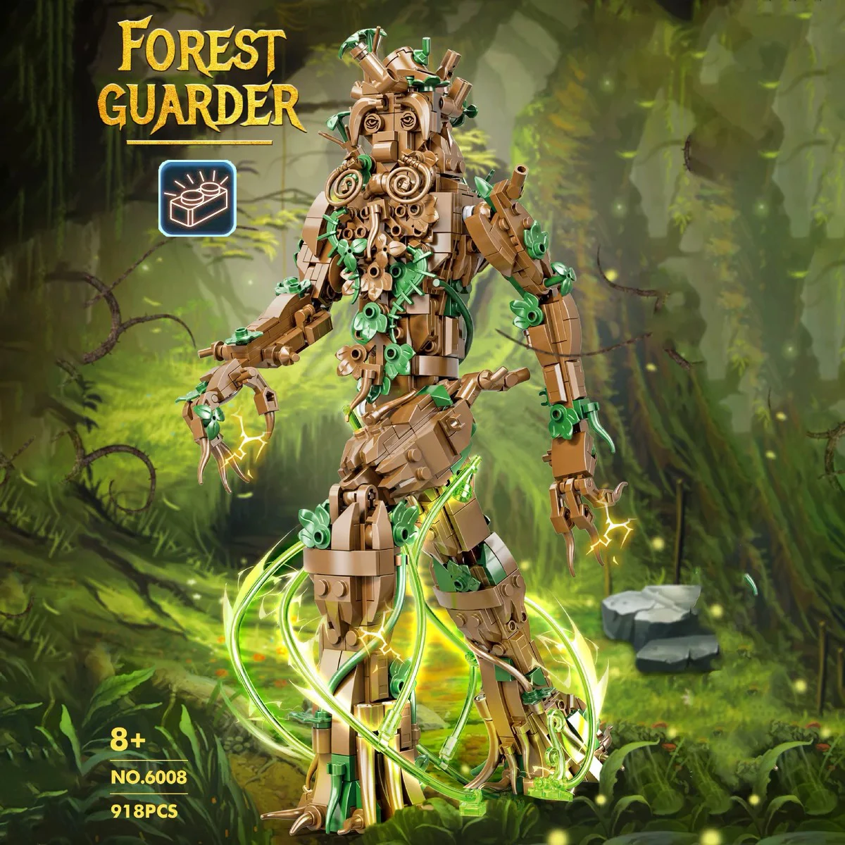 918PCS Ideas Series Forest Guardians Building Block High-Tech Tree People Robot Model Bricks Toys For Kid Xmas Gift With LED MOC