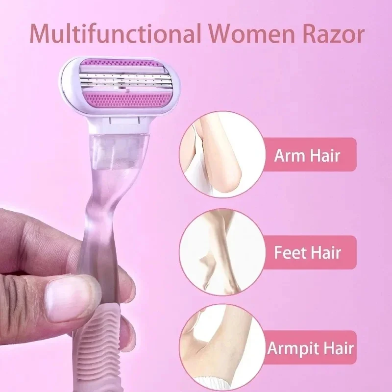 1 مقبض + 3/6 شفرة النساء سلامة شفرات حلاقة الوجه/الساق/الإبط/بيكيني الجمال إزالة الشعر الحلاقة متوافق فينوس ماكينة حلاقة #3