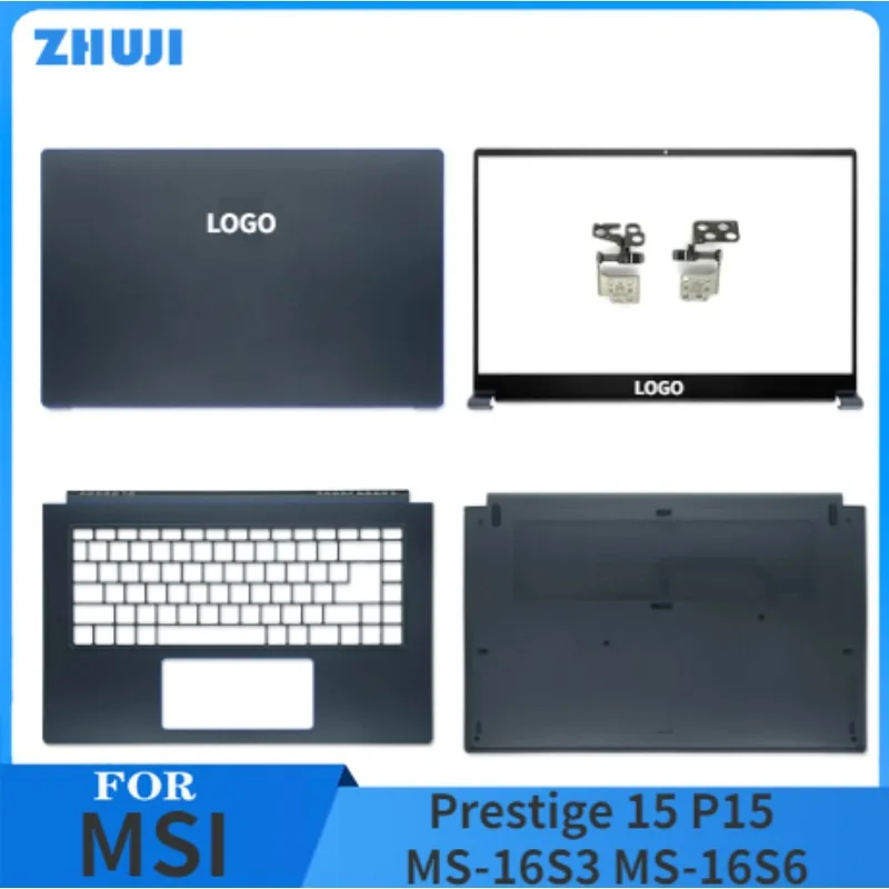 NEW Original Laptop Top Case For MSI Prestige 15 P15 MS-16S3 MS-16S6 LCD Back Cover/Front Bezel/Palmrest/Bottom Case/Hinges Blue