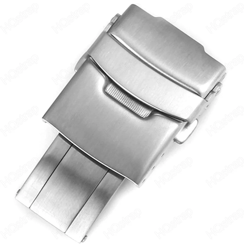Uhrenschnalle aus Edelstahl 304, 18 mm, 20 mm, 22 mm, Uhrenarmbandverschluss, Doppeldruck-Faltknopf, silbernes Uhrenreparaturwerkzeug