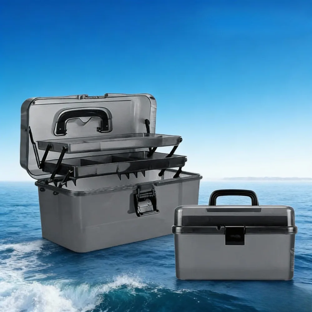 

Tackle Box Large 3 Layers Plastic Portable Storage Box Fishing Tackle Box Organizer Art Craft Case Tool Box with Dividers