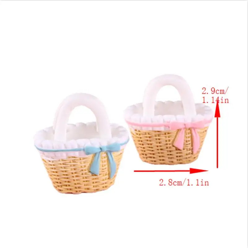 2/3 Uds. Casa de muñecas en miniatura, cesta de flores de bambú y ratán, modelos, accesorios para casa de muñecas, decoración, juguetes para juego de imitación para niños, regalo DIY