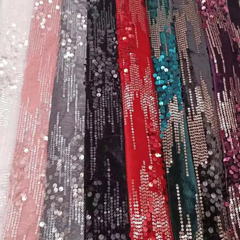 

Black/White/Pink Striped Sequin Velvet Fabric Elastic Base Clothing Sewing Fabric for Shiny Stage Costume Suit Dress Shoes Hat