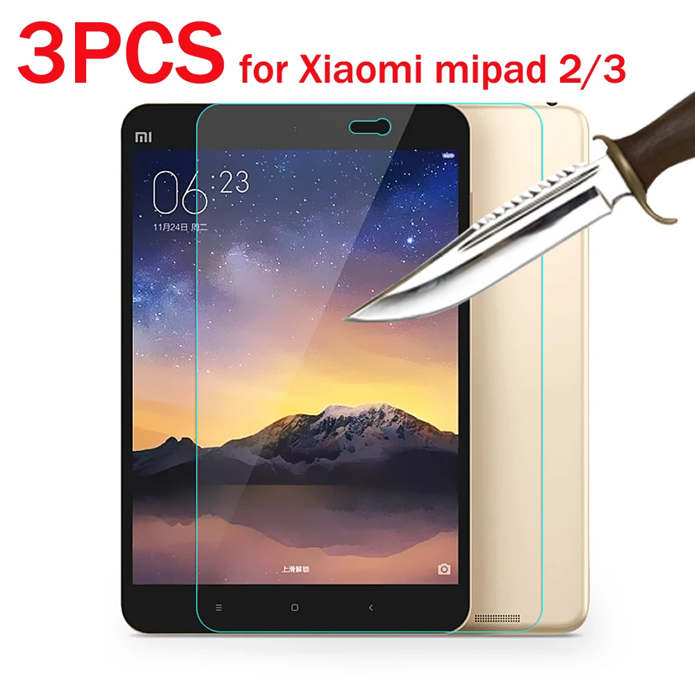 

3PCS for Xiaomi Mipad 2/mipad 3 mi pad 7.9'' Tempered Glass screen protector 3 packs protective tablet film HD Antiscratch