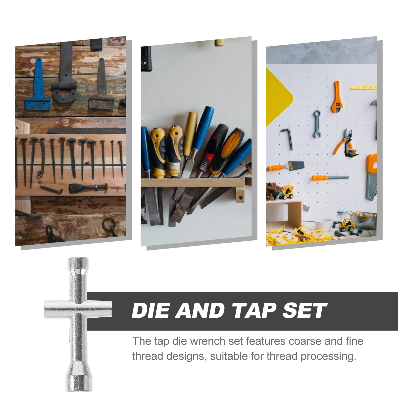 1Set Mano Sinistra Filettatura Rubinetto Die Set Filettatura Grossa Fine Kit di Strumenti di Rimozione in Metallo Custodia per Il Trasporto Strumento di Filettatura Rubinetto e Die Kit