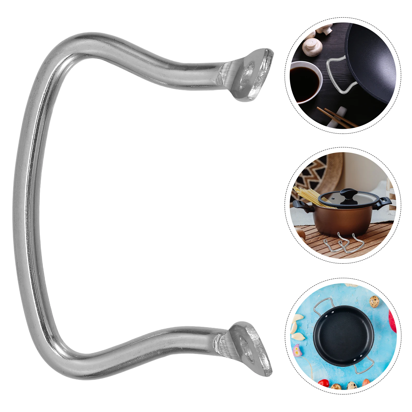 

6pcs Stainless Steel Pot Handles Replacement Detachable Side Cookware Grips Heat Resistant Easy Install Dual Ear Design For Pans
