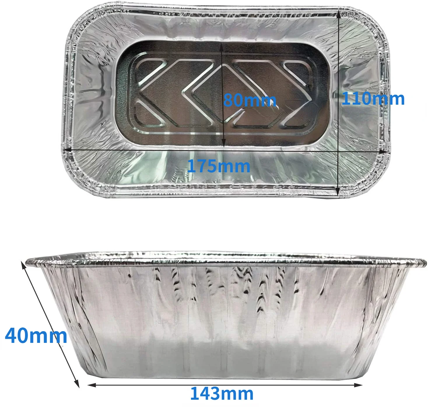 50PCS 450ml Disposable Aluminum Foil Food Container With Lids BBQ Aluminium Foil Tray Rectangle Lunch Box Kitchen Supplies