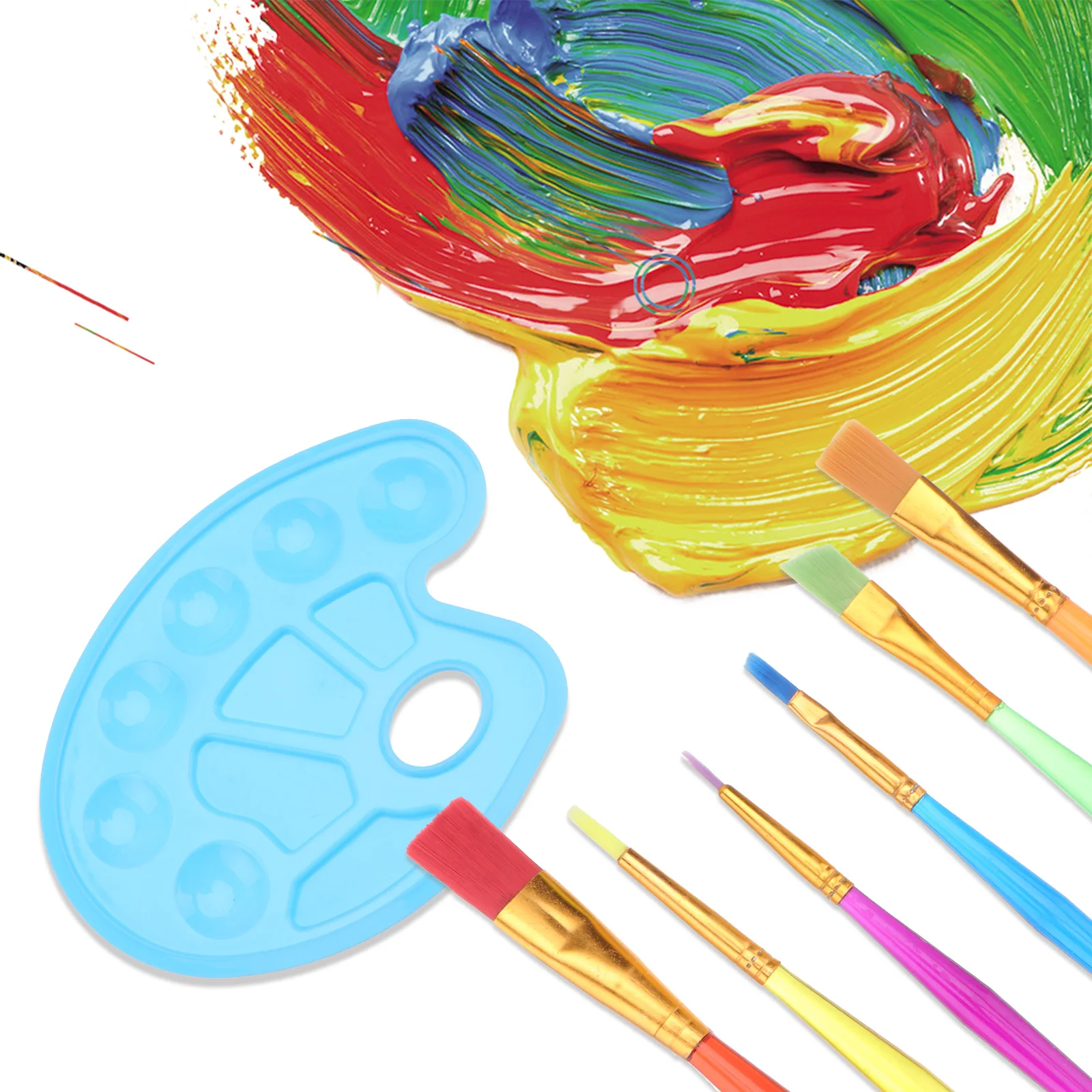 

1 Set Paint Brushes Art Painting Tool Kit For Acrylic Oil Watercolor Gouache Face Painting Diy Students Color Palettes