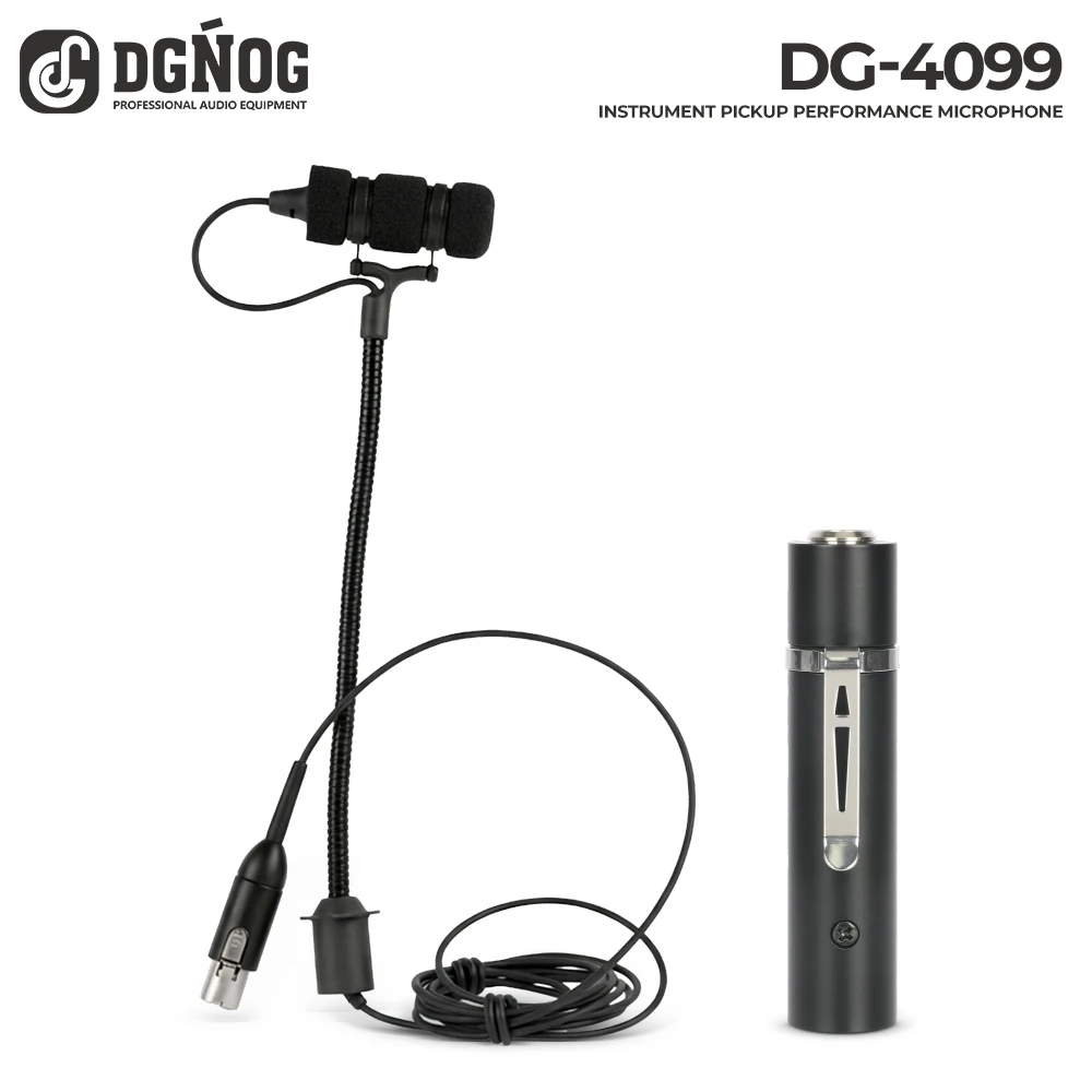 DG-4099 Supercardioid Instrument Microphone with Stand, Condenser Clip Type, Suitable for Violin/Viola/Cello/Bass DGNOG