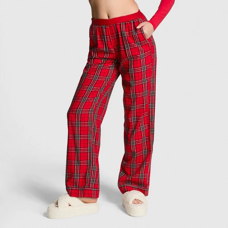 

2026 Christmas Women's Long Pajama Pants Xmas Printed Pants Fashion Casual Wide Leg Pants Clothing Loungewear