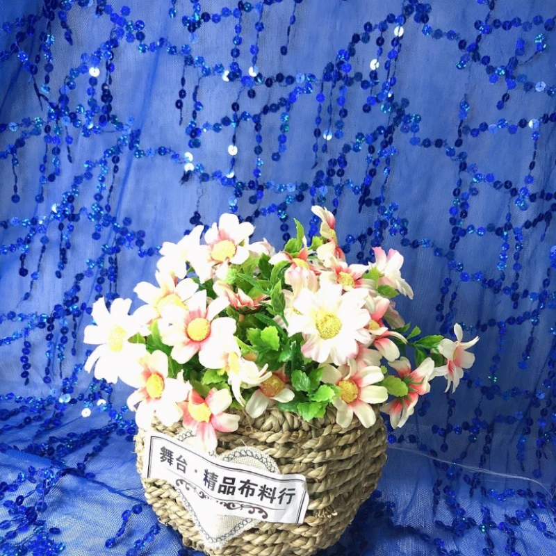 Laser Glitter Mesh Elastic Fabric for DIY Sewing Evening Gown Fabric Performance Costume Clothing Fashion Cloth Material