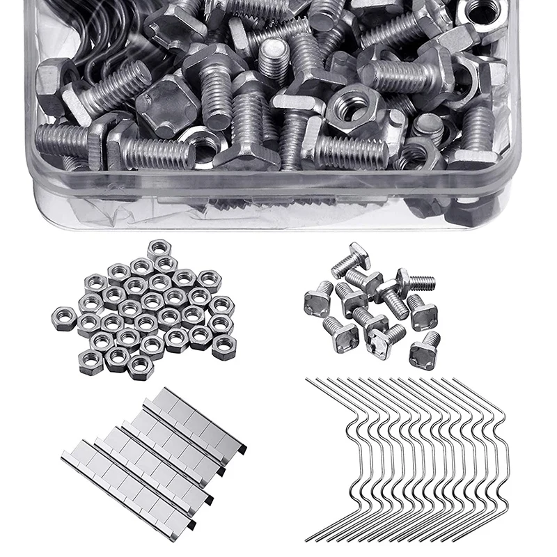 400Pcs Greenhouse Repair Kit Include 100 Glazing Clips W Wire Clips 100Z Overlap Clips And 100 Greenhouse Nuts And Bolts