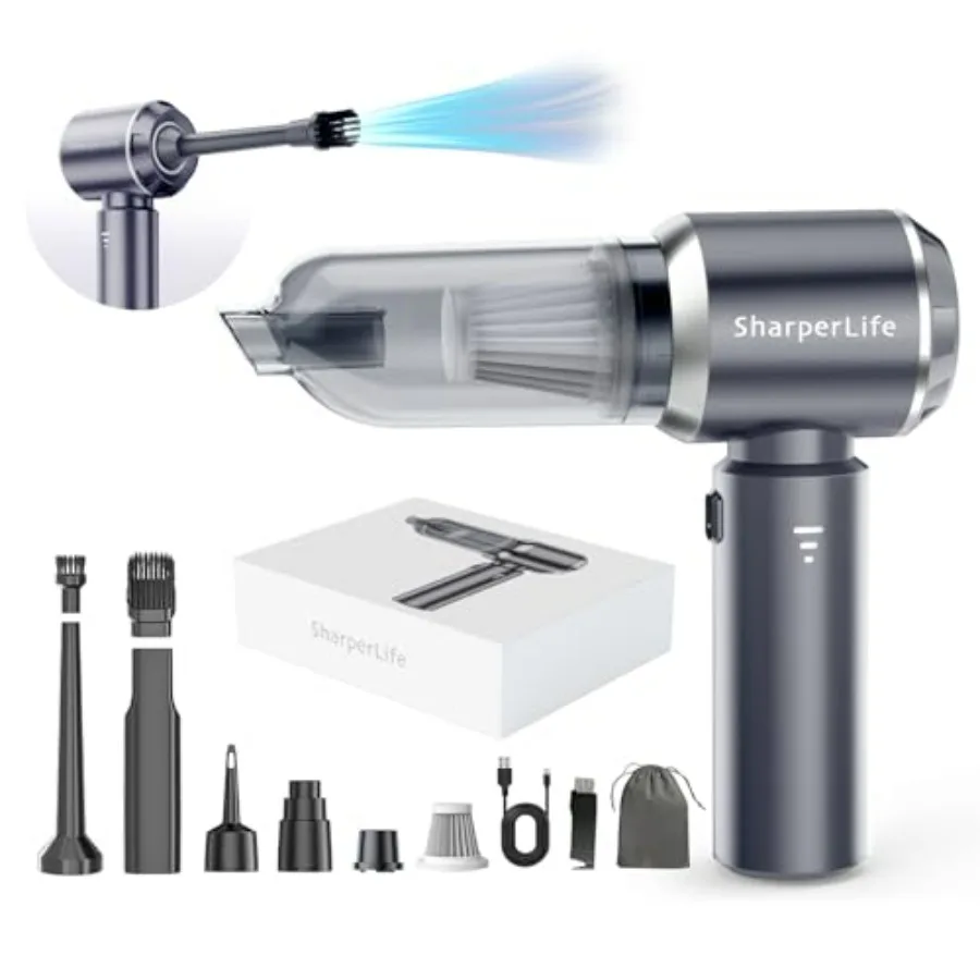 

Портативный ручной беспроводной пылесос, перезаряжаемый с сильным всасыванием 15000 Па для автомобиля, дома и кемпинга, время работы 30 минут, L