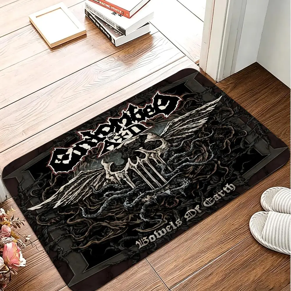 Metal E-ENTOMBEDs Band Floor Mat Flannel Rug Soft Non Slip Washable Door Mat For Bathroom Bedroom Kitchen Home Decor