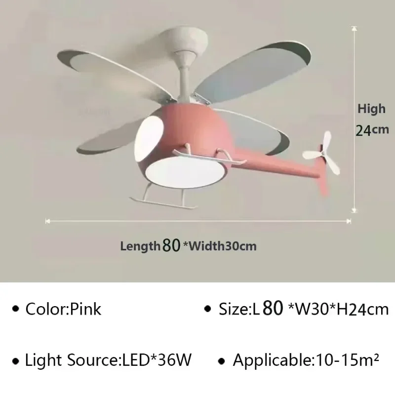 Cartoon Plafondlampen voor Kamer Helikopter Fan Kroonluchter voor Kinderslaapkamer Indoor Led Verlichting Armatuur Glans Huishoudapparaat