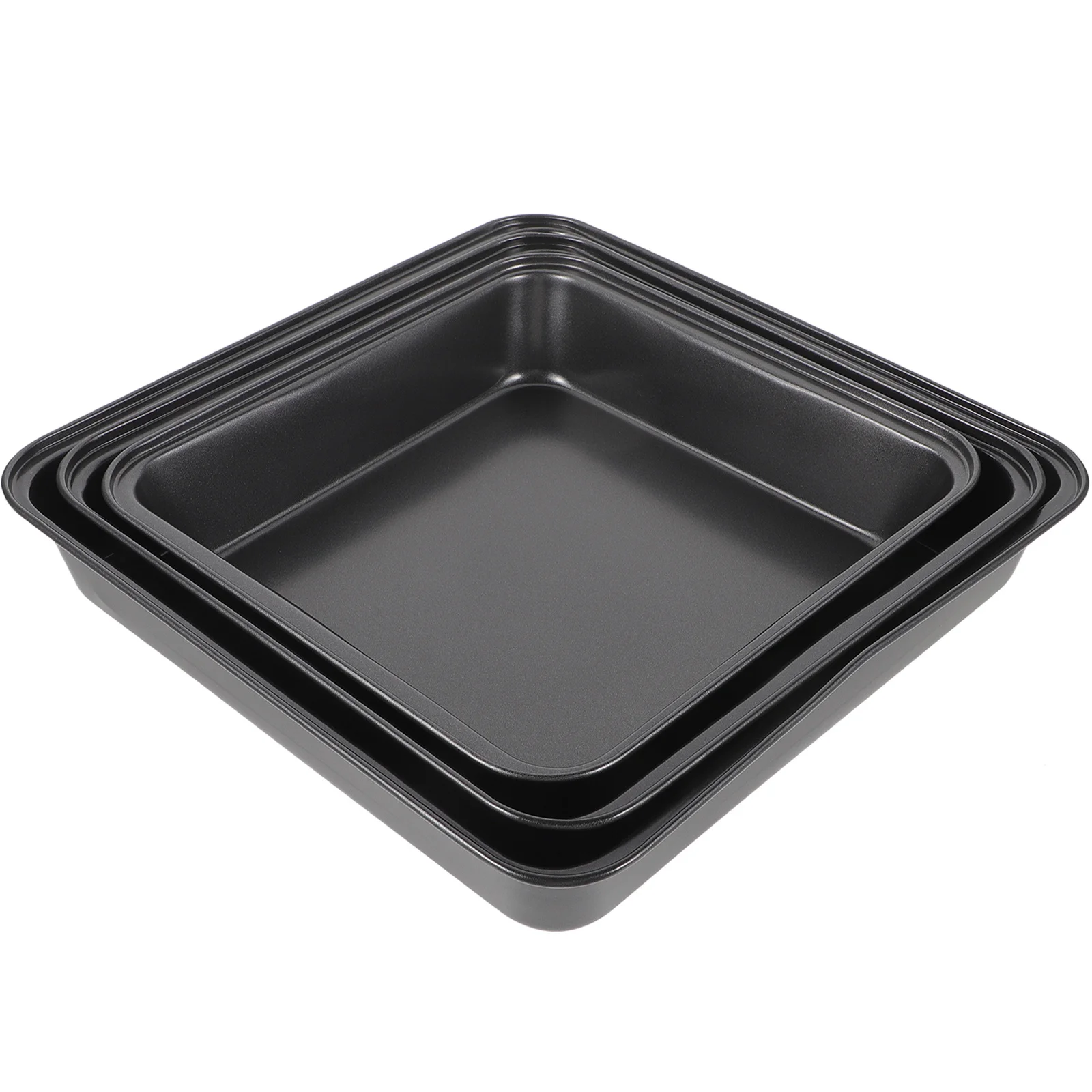 

3 шт., набор противней для выпечки с антипригарным покрытием, углеродистая сталь, противень для пиццы для духовки, обжарки рыбы, домашняя выпечка, металлический дизайн, сервировочный противень