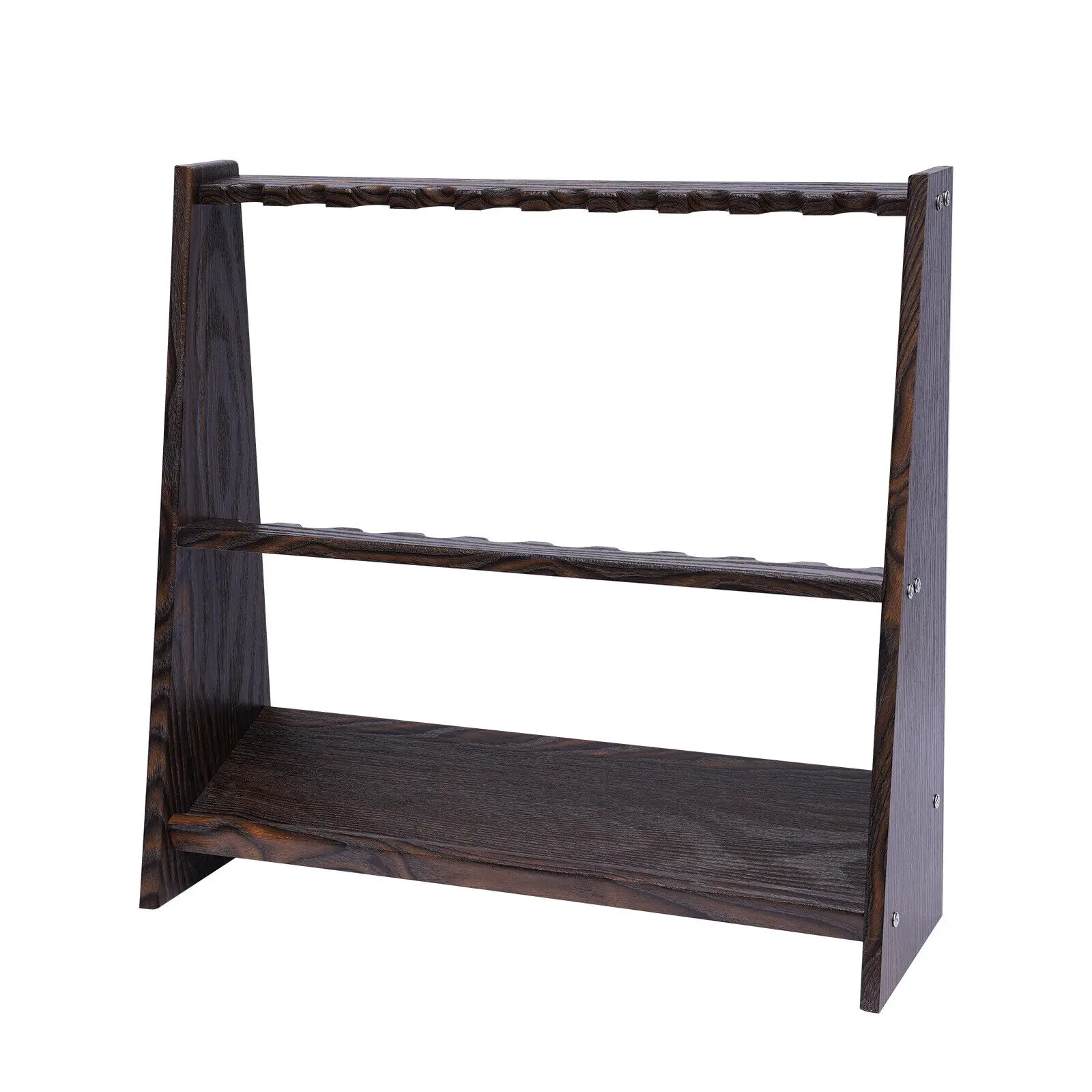 10 Holes Wooden Pool Stick Billiard Cue Rack Stand Cue Holder Billiards Club