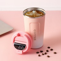 510ml Stainless Steel Thermos Coffee Mug  with Temperature Display Vacuum Flask Insulated Leak Proof Travel Thermo Cup