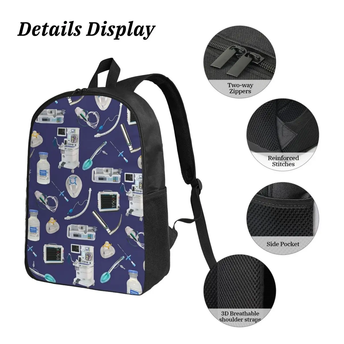 Tools Of The Trade SPACE BLUE Anästhesie Anästhesie Rucksack Jungen Mädchen Büchertasche Schultasche 3 Stück Isolierte Lunchtasche Federmäppchen