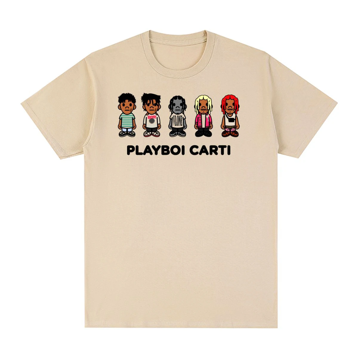 

Повседневная летняя одежда Playboi Carti, винтажная футболка унисекс, хип-хоп, скейтборд, хлопковая уличная одежда с короткими рукавами, мужская одежда, топы