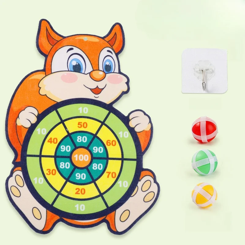 Cartoon Animal Dart Board Sticky Interactive Educational Toy Math Throwing Wall Sticky Target Balls