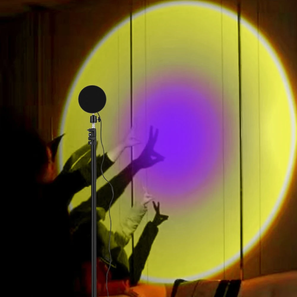 

live-Projection Atmosphere Lamp LED Night Light,USB Projector 360 degree Rotation Photography Lamps for Home Room Studio