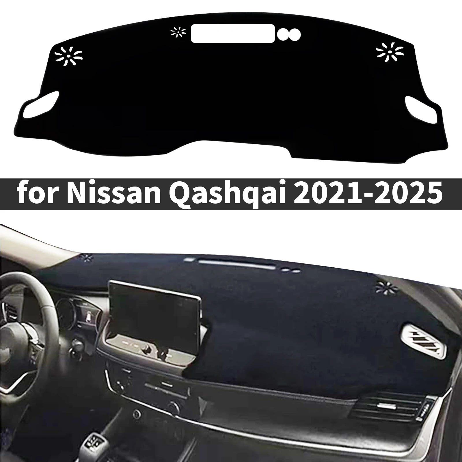 

fit for Nissan Qashqai J12 2021-2025 Vehicle Specific Fit Car Dashboard Cover Mat Custom Anti-Glare UV Protective Dashmat