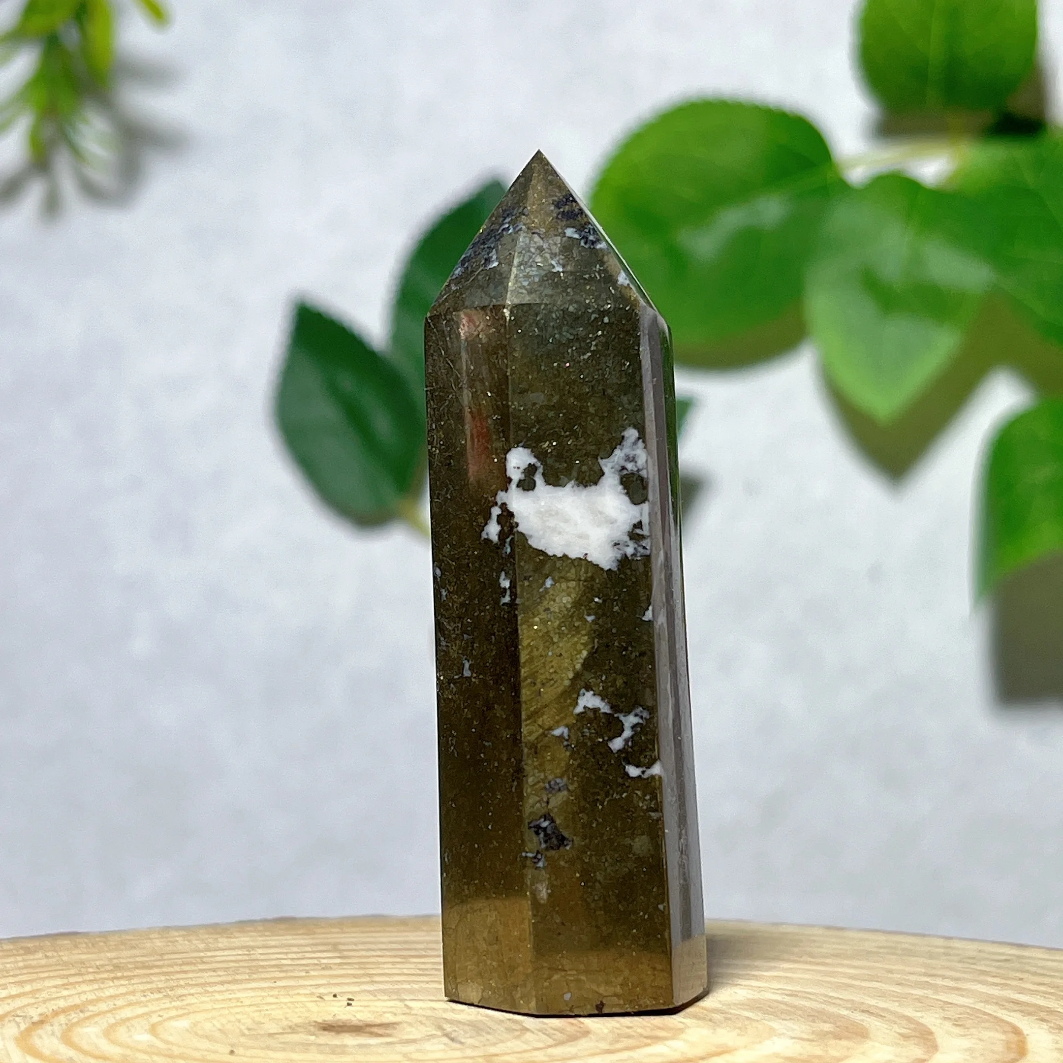 

Pyrite Tower Gold Crystal Natural Point Wand Stone Quartz Energy Home Decoration Gemstones Reiki Massage Mineral Feng shui