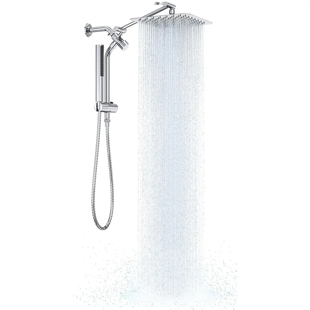 

AllexpreskShower Head, 10'' Luxury All Metal Rain Shower Heads with Handheld Spray Combo, Hand Held Bathroom Combo with Adjustab