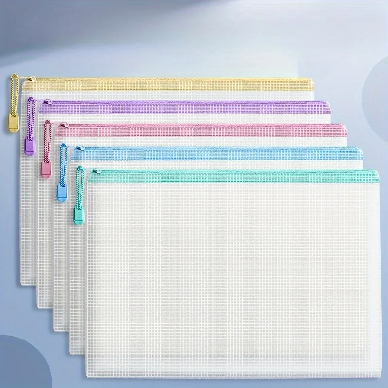 حقيبة مستندات بسحاب، أكياس تخزين شفافة للأوراق والكتب واللامتحانات، مثالية لتنظيم الفصول الدراسية واللوازم المكتبية والمدرسية