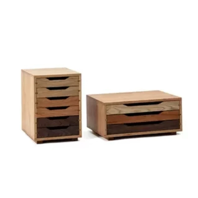

Grid small drawing cabinet, desktop storage, document drawing cabinet, all solid wood office, home bedroom