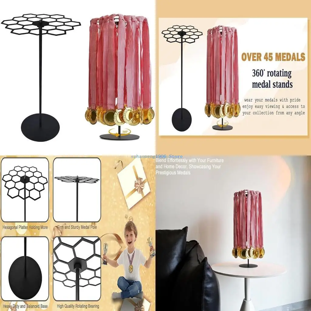 

85LF Rotating Metal Rack Rotating Award Holder Metal Texture Suitable for Showcasing
