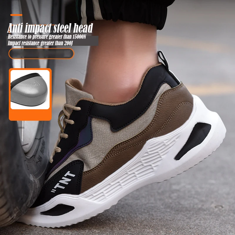 Men Foot Protection Four Seasons Safety Shoes Are Light Comfortable Steel Toe Cap Anti-piercing Industrial Outdoor Work Shoe