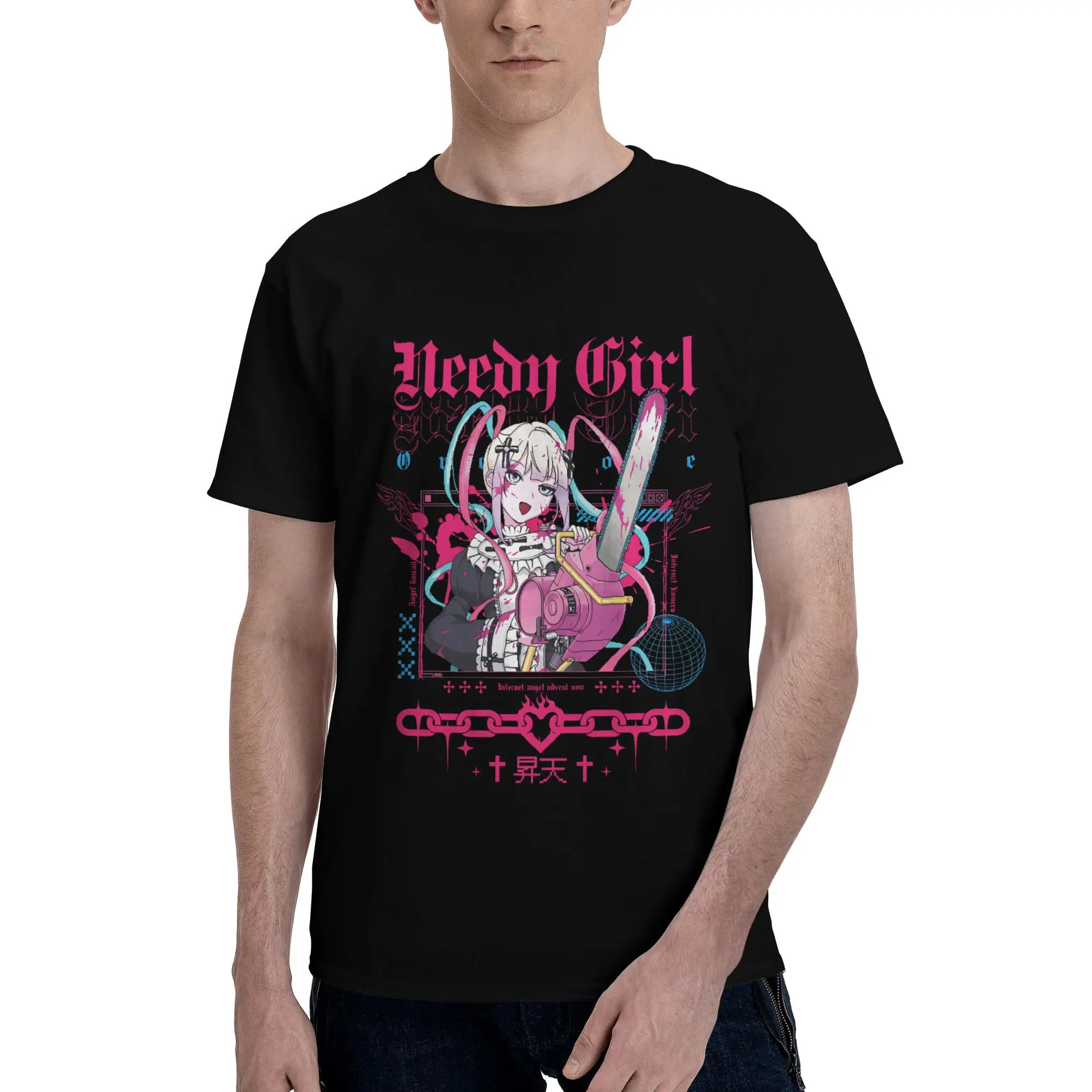 

Needy Streamer Overload Print T Shirt for Men Women Pure Cotton Tee Shirt Clothing