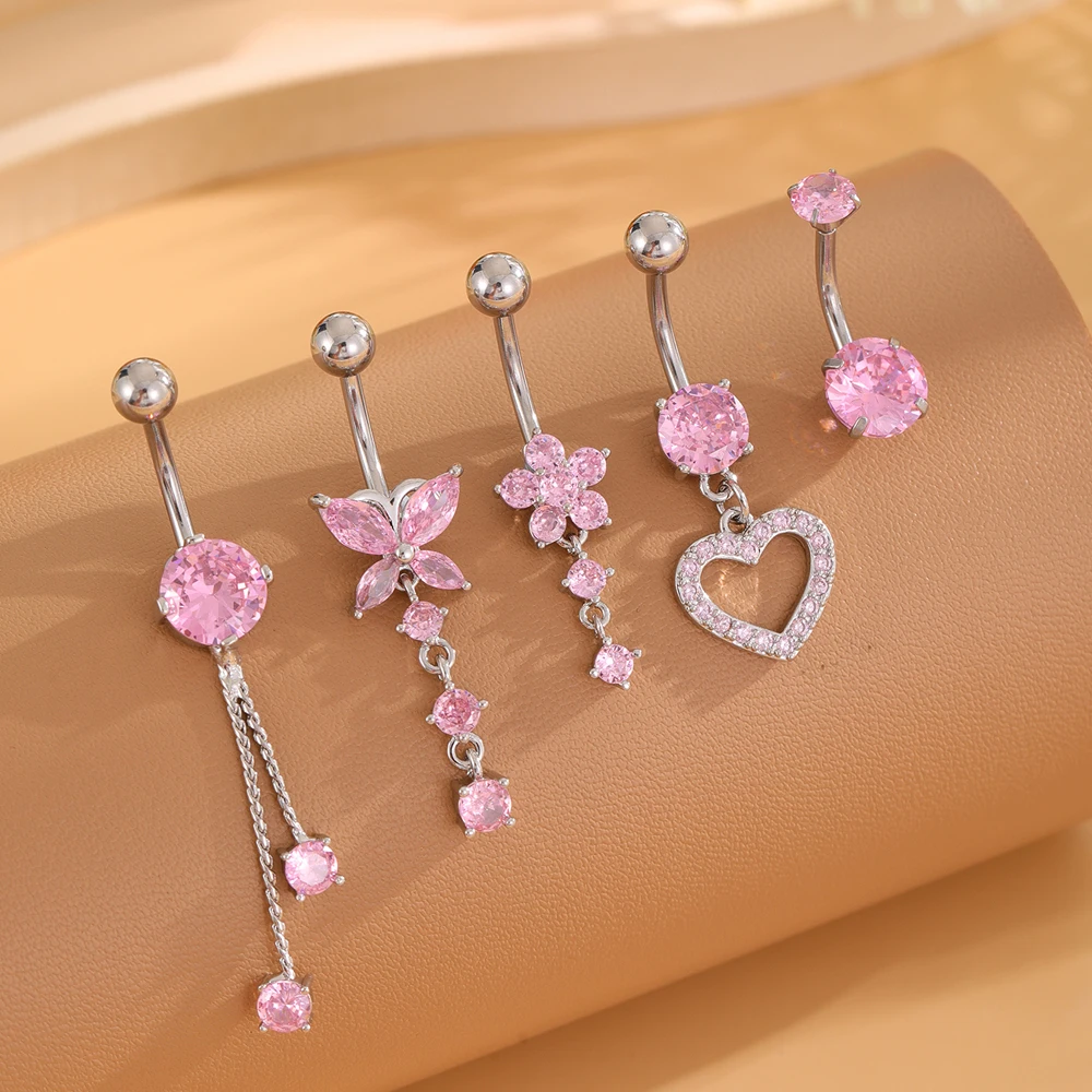 3-5pcs Mixed-Style Sets Dangle Belly Button Rings