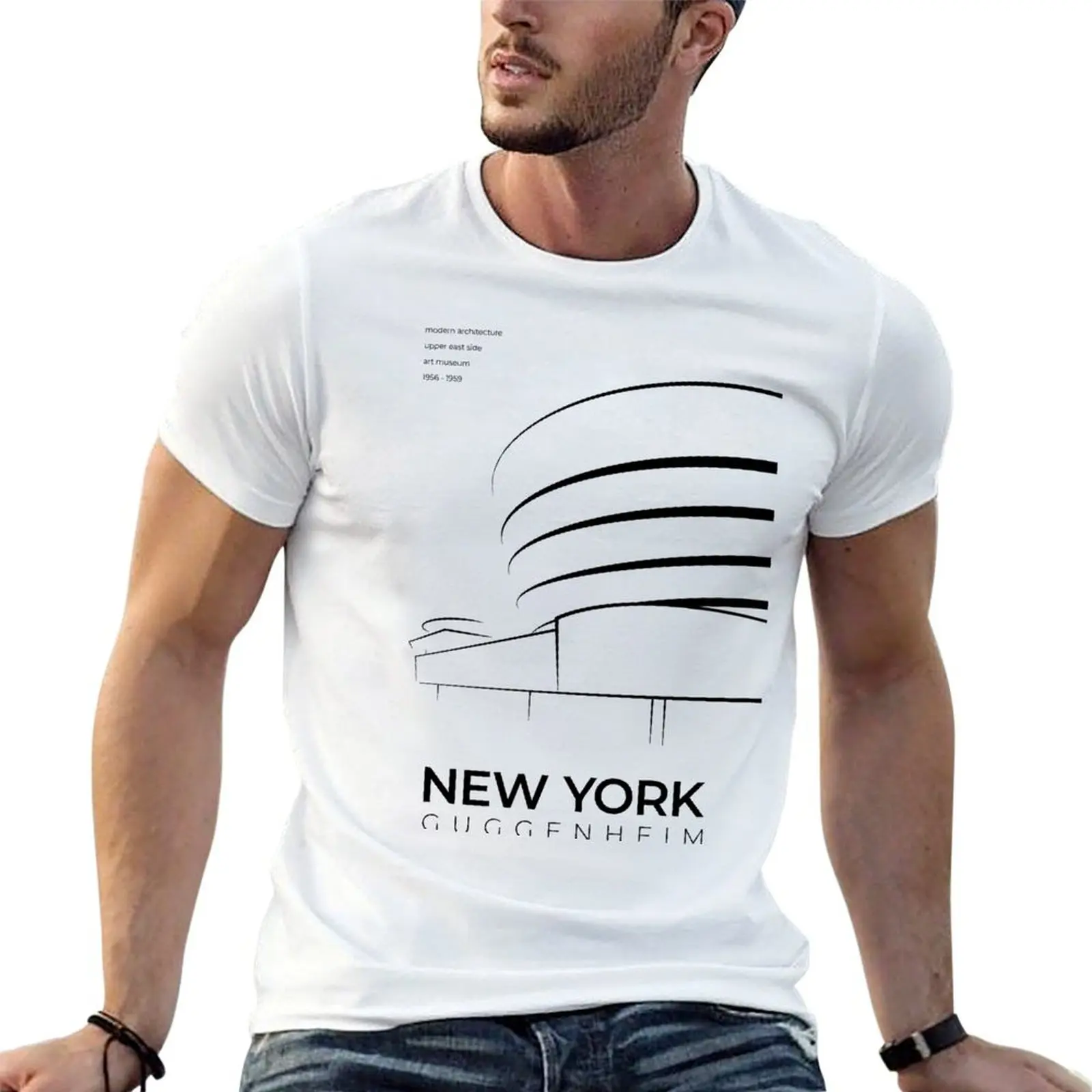 New York Guggenheim Museum Architecture (Minimalist) T-shirt vintage clothes plus sizes for a boy men clothing