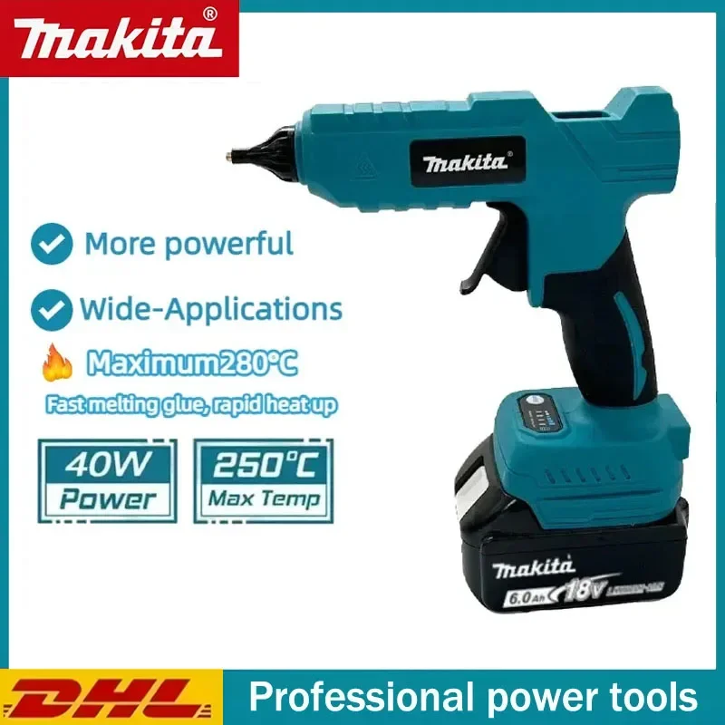 

Makita Cordless Electric Handheld Hot Glue Gun Repair DIY Tool Hot Melt Welding Hot Air Gun Anti-scald Nozzle for 20V Battery