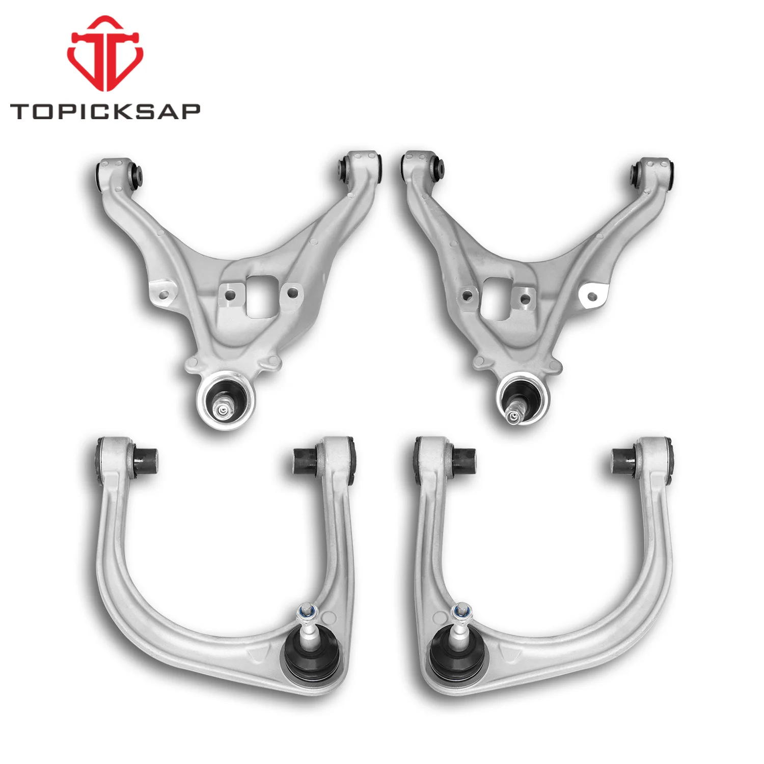 TOPICKSAP 4Pcs Front Lower Upper Left Right Control Arm w/Ball Joint Assembly for Ford Bronco 2021-2023 MB3Z3079N CMS401301