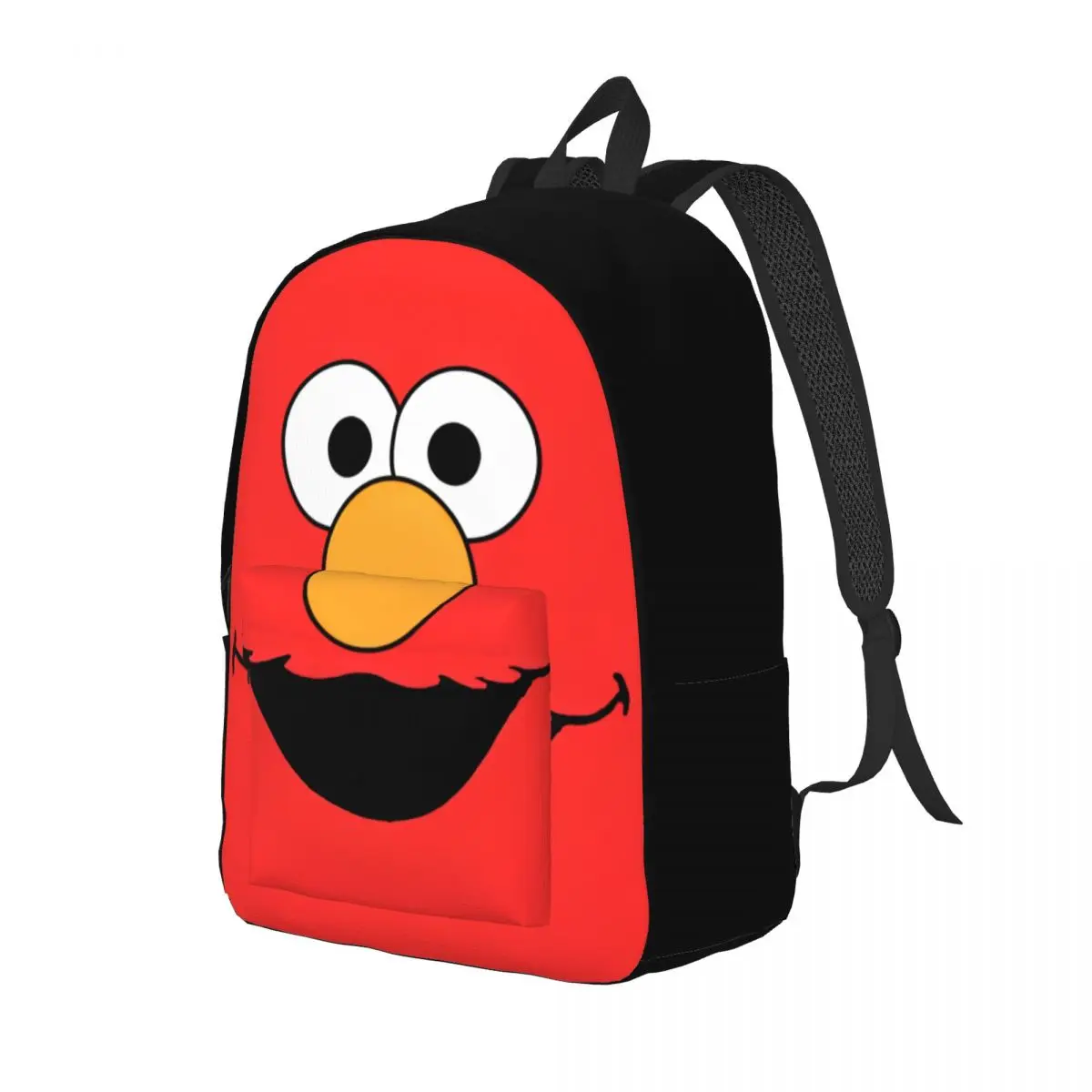 S-Sesame Street Elmo Classical Backpack Durable High School Work Cartoon Comedy Daypack for Men Women Laptop Canvas Bags