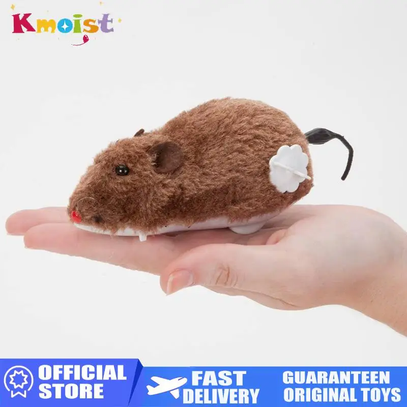 Simulation of Wind Up Plush Mouse Can Jump Tail Pet Cat Toy for Cats Squeak Wind-Up Plush Mouse Toys for Kids Toddler Gifts