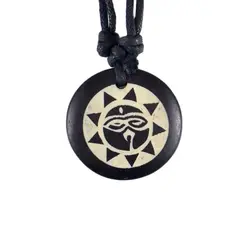 Sun Style GOD eyes Sky eyes yak bone Carving Pendant Necklace Amulet Lucky Gift Tribal Totem Fashion Jewelry