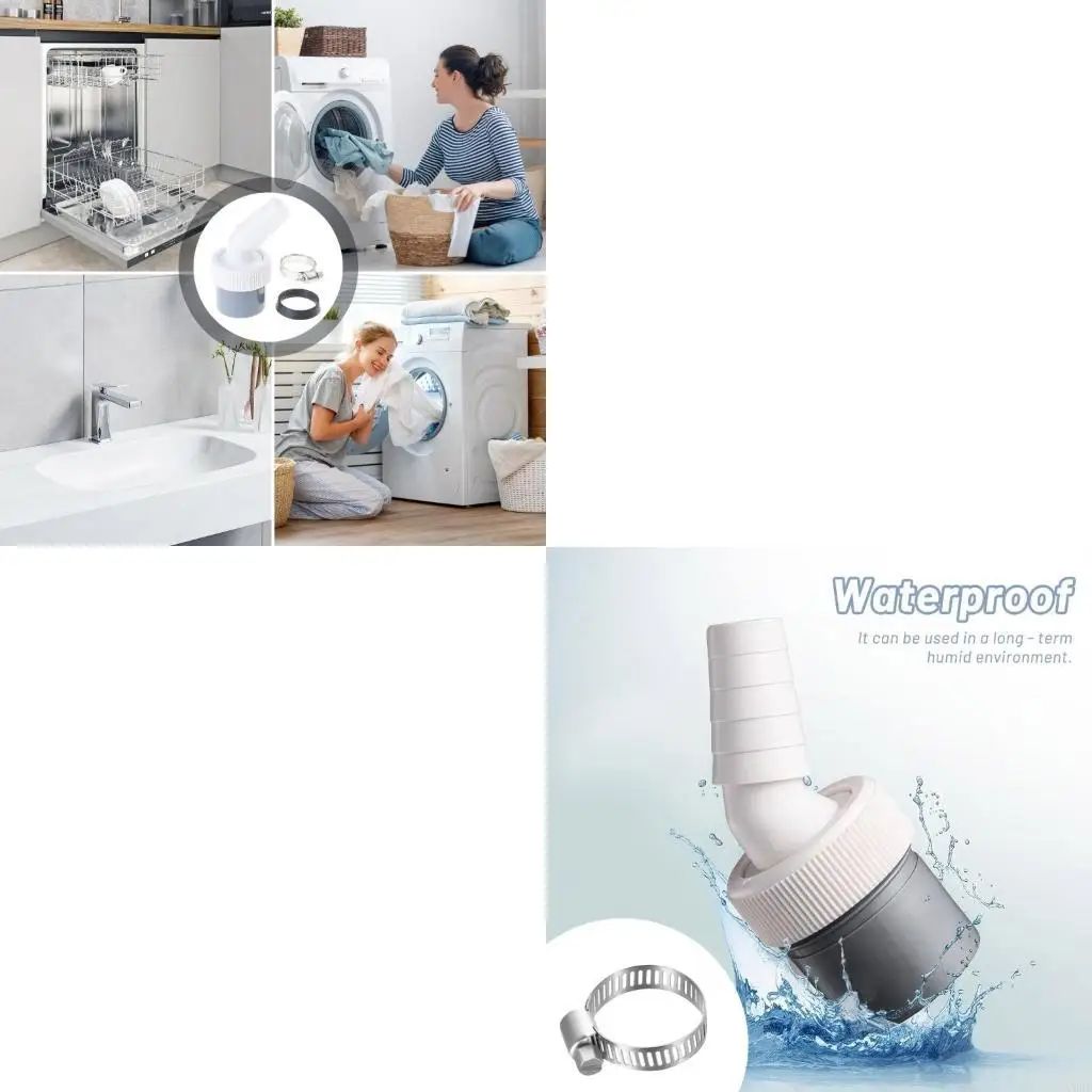 

Plastic Washing Machine Drain Hose Connector Clamp for Dishwasher Dryer Sink