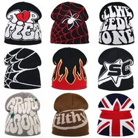 Y2K Letter Knitted Winter Autumn Beanie Cap Men Women Kanye Beanies Gorras Hombre Top Warm Skiing Hat Ear Hats Hip Hop Skullcap
