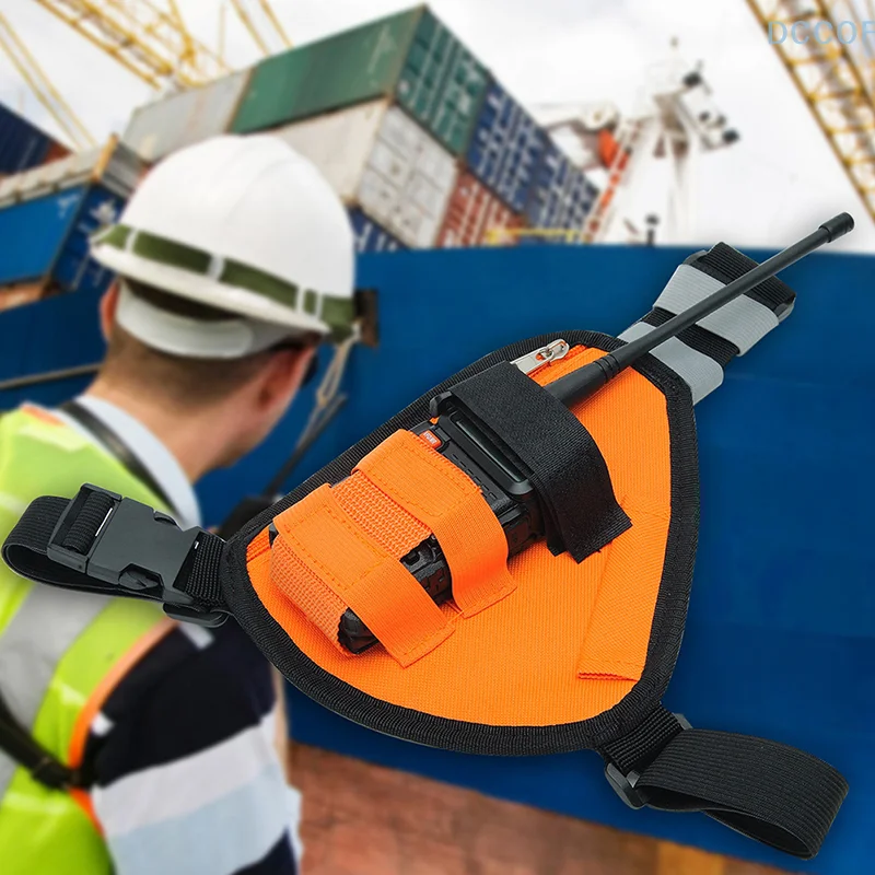 قابل للتعديل راديو تسخير حقيبة الجبهة حزمة مثلث حقيبة صدر للرجال الحقيبة الحافظة حمل لجهاز الاتصال اللاسلكي