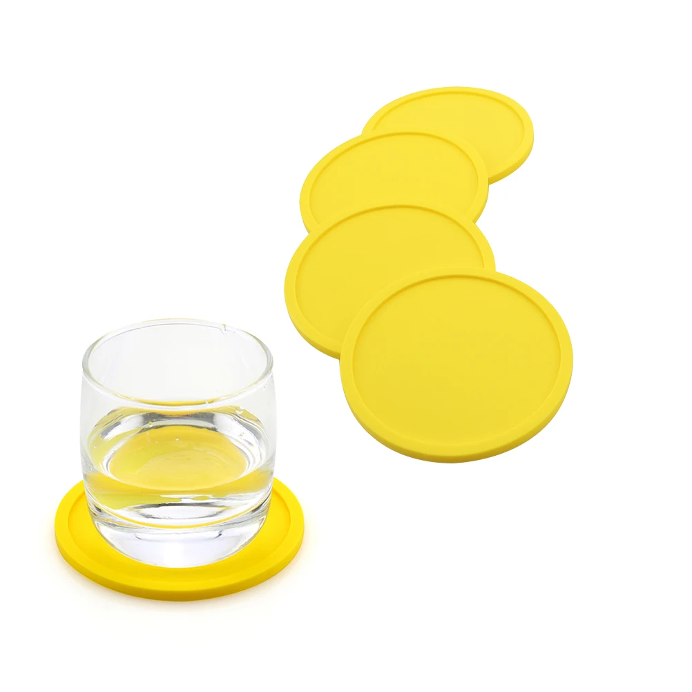 

5 Pcs Food Grade Silicone Drink Coasters Insulated Hot Cold Mug Holder Heat Resistant Home Decor Bar Restaurant Table Protection