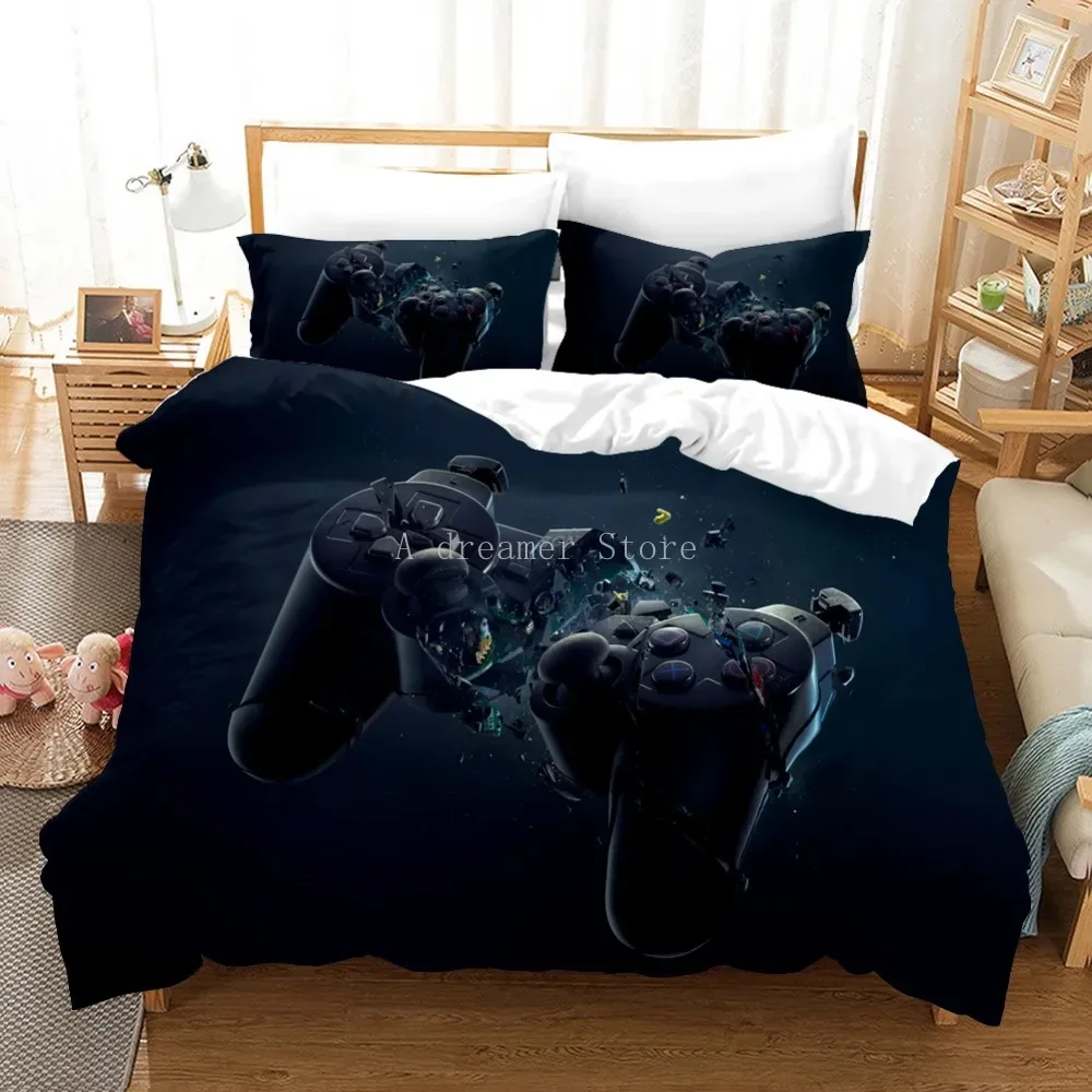 Gamepad 3D Printed Bedding Set For Teen Boys Queen Modern Gamer Comforter Duvet Cover 240x220 Video Game Kids Bed Linen