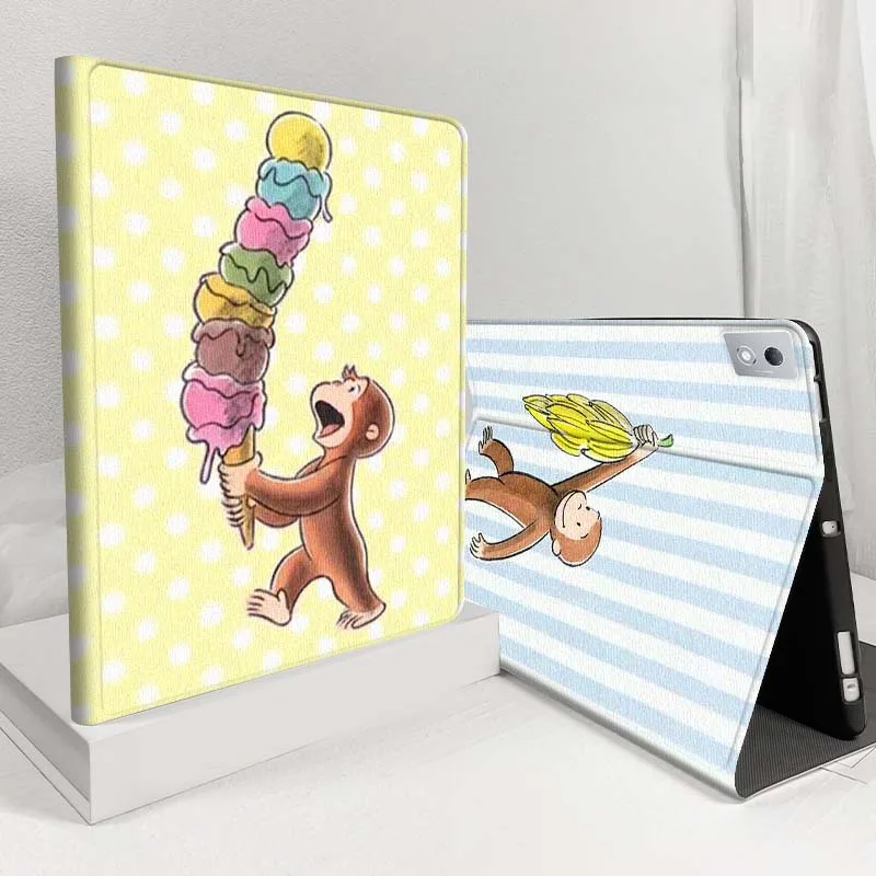 

Monkey Cartoon Cute Pattern For Lenovo Pad Tab Legion Xiaoxin Y900 Y700 K10 M10 P11 3rd Pro GT Plus Gen Cover Tablet Case